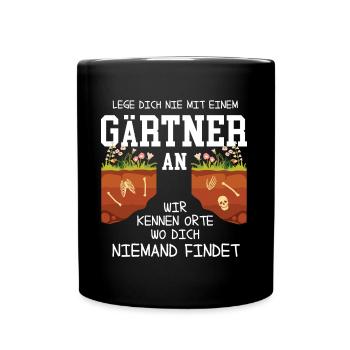 Retro Gärtner Garten Gärtner Hobbygärtner - Tasse einfarbig - Schwarz - Vorne