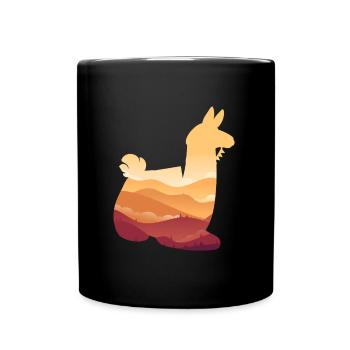 Lama - Tasse einfarbig - Schwarz - Vorne