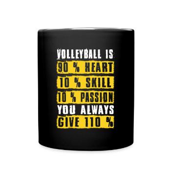 Le volleyball est un cadeau de design 110% en détresse - Mug uni - noir - Devant