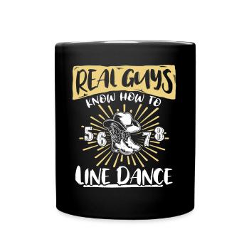 Line Dancing Guys Line Dance - Tasse einfarbig - Schwarz - Vorne
