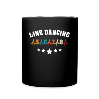 Line Dancing Line Dance - Tasse einfarbig - Schwarz - Vorne