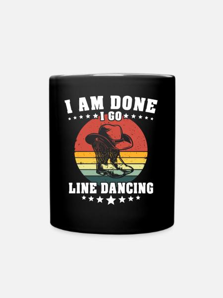 Line Dancing Line Dance - Tasse einfarbig - Schwarz