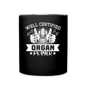 Organist Orgel Spielen - Tasse einfarbig - Schwarz - Vorne