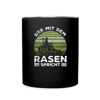 Rasentraktor & Aufsitzmäher für Rasenflüsterer - Tasse einfarbig - Schwarz - Vorne