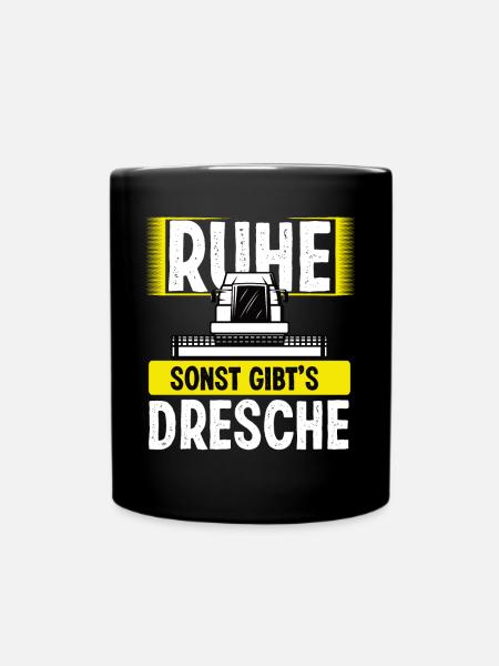 Lustiger Mähdrescher fahren Spruch Landwirt - Tasse einfarbig - Schwarz