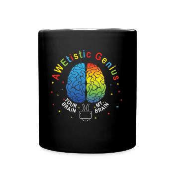 My Brain Genius Colorful Puzzle Autism Awareness - Full Colour Mug - black - Front