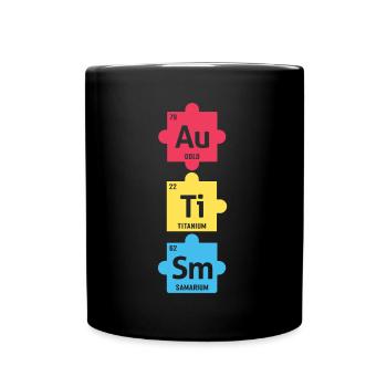 Periodic Table Colorful Puzzle Autism Awareness - Full Colour Mug - black - Front