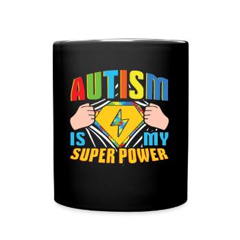 Colorful Puzzle My Power Is Autism Awareness - Full Colour Mug - black - Front