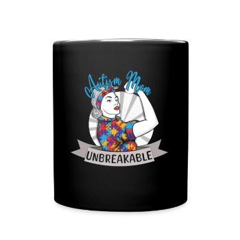 Autism Mom Unbreakable Puzzle Autism Awareness - Full Colour Mug - black - Front