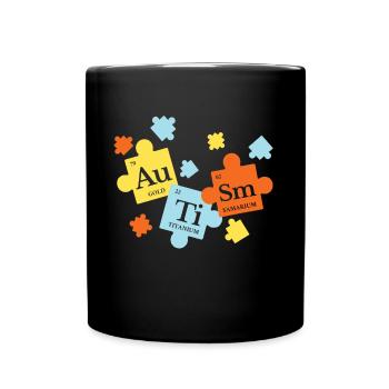 Periodic Table Elements Puzzle Autism Awareness - Full Colour Mug - black - Front