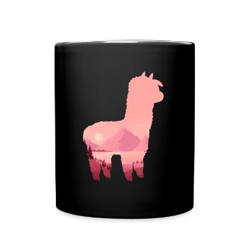 Lama - Tasse einfarbig - Schwarz - Vorne
