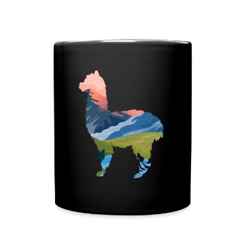 Lama - Tasse einfarbig - Schwarz - Vorne