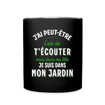 Jardin Cadeau pour Jardinier Potager Rigolo Humour - Mug uni - noir - Devant