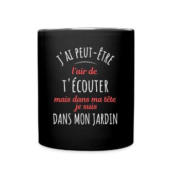 Jardin Cadeau pour Jardinier Potager Rigolo Humour - Mug uni - noir - Devant