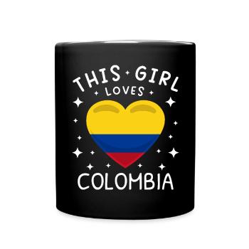 Colombia flag heart Colombian flag - Full Colour Mug - black - Front