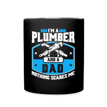 Plombier et père Rien ne me fait peur Klem - Mug uni - noir - Devant