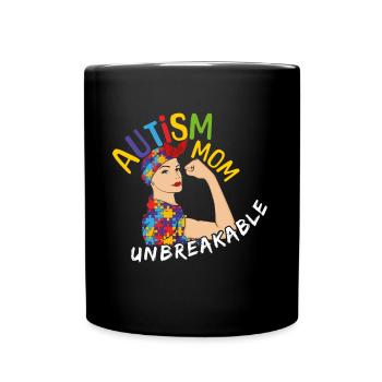 Autismus Mama Unzerbrechliches Puzzle Autismus Bewusstseinstag - Tasse einfarbig - Schwarz - Vorne