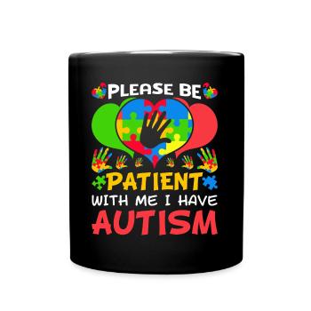 Patient Puzzle Herz haben Autismus Bewusstsein - Tasse einfarbig - Schwarz - Vorne