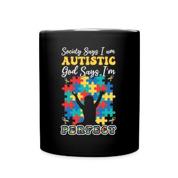 Dieu parfait dit puzzle de sensibilisation à l’autisme - Mug uni - noir - Devant