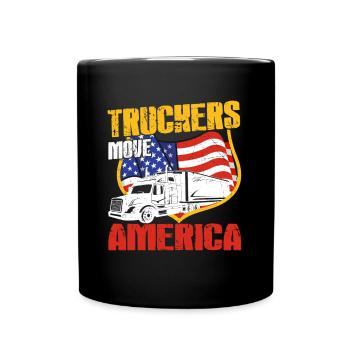 Truckers Move America Trucking Art Trucker Lover - Mug uni - noir - Devant