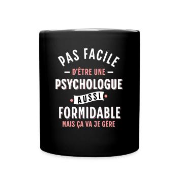 Psychologue cadeau humour psychologie Rigolo Femme - Mug uni - noir - Devant