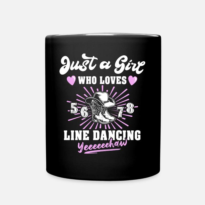 Line Dancing Girl - Full Colour Mug - black