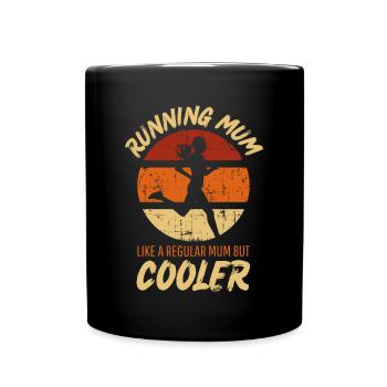 Lauf-T-Shirt Frauen Mütter Mama Muttertag Läuferin - Tasse einfarbig - Schwarz - Vorne