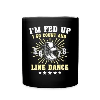 Line Dancing - Tasse einfarbig - Schwarz - Vorne
