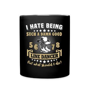 Line Dancing - Tasse einfarbig - Schwarz - Vorne