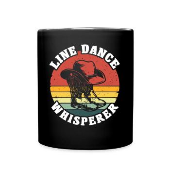 Line Dance Whisperer - Tasse einfarbig - Schwarz - Vorne