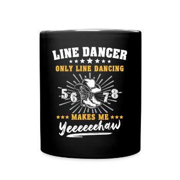 Line Dancing - Tasse einfarbig - Schwarz - Vorne