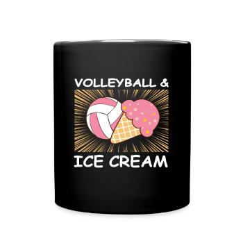 Volleyball & Ice Cream Lover Teenage Girls Player - Mug uni - noir - Devant