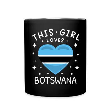 Botswana Flagge Botswana Fahne Afrika - Tasse einfarbig - Schwarz - Vorne