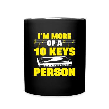 In More Of A 10 Keys Person Harmonicist Gift Idea - Full Colour Mug - black - Front