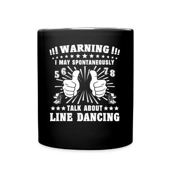 Line Dancing Line Dance - Tasse einfarbig - Schwarz - Vorne