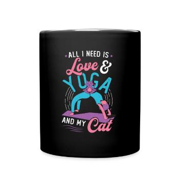 All I need is love and yoga - Full Colour Mug - black - Front