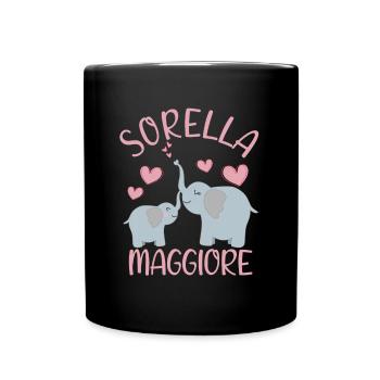 Sorella Maggiore Elefanti Annuncio Gravidanza - Tasse einfarbig - Schwarz - Vorne