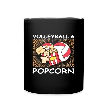 Volleyball & Popcorn Lover Teenage Girls Player - Mug uni - noir - Devant