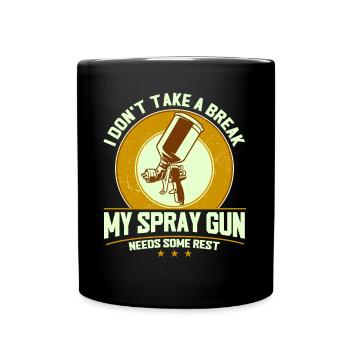 The spray gun needs a break Car paint run - Full Colour Mug - black - Front