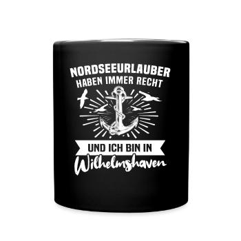Wilhelmshaven Sprüche - Tasse einfarbig - Schwarz - Vorne
