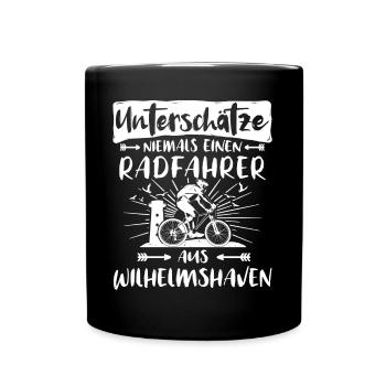 Wilhelmshaven Fahrrad Wilhelmshavener Radfahrer - Tasse einfarbig - Schwarz - Vorne