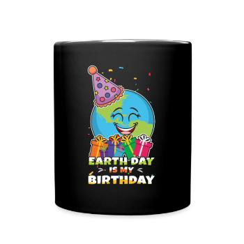 Protect Oceans Day Earth Day auch meine Geburt - Tasse einfarbig - Schwarz - Vorne