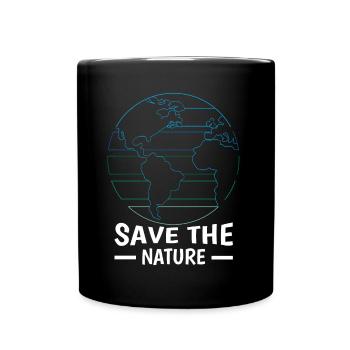 Journée minimaliste Save Nature Oceans Jour de la Terre - Mug uni - noir - Devant