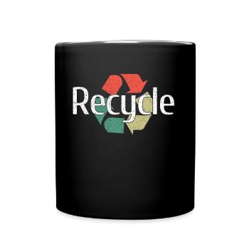 Retro Recycle Save Nature Oceans Day Jour de la Terre - Mug uni - noir - Devant