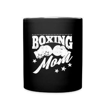 Boxing Mom Boxing Gloves Cool Boxing Mother Gift - Tasse einfarbig - Schwarz - Vorne