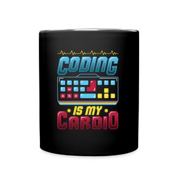 Kodierung Ist Meine Kardio, Code Programmierer - Tasse einfarbig - Schwarz - Vorne