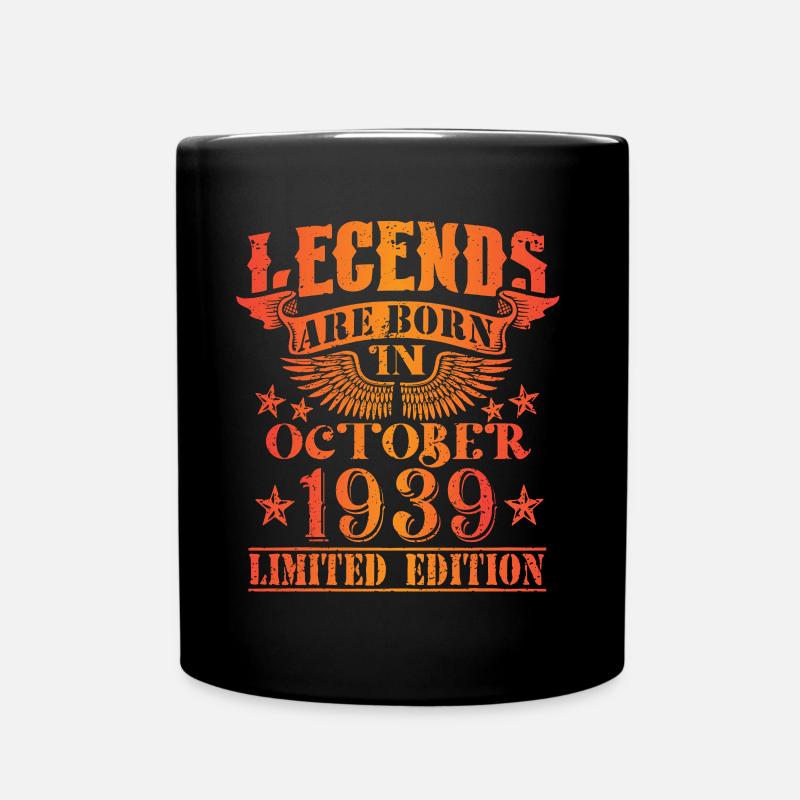Geburtstag Oktober 1939 Limited Edition Vintage - Tasse einfarbig - Schwarz