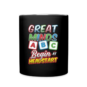 Great minds start at Headstart, ABCD Teacher - Full Colour Mug - black - Front