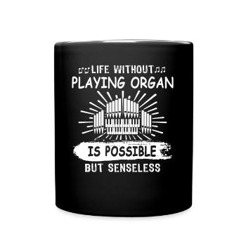 Orgelspieler Organist - Tasse einfarbig - Schwarz - Vorne