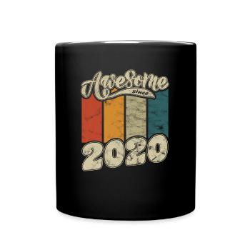 2020 Birthday Awesome since Retro - Full Colour Mug - black - Front